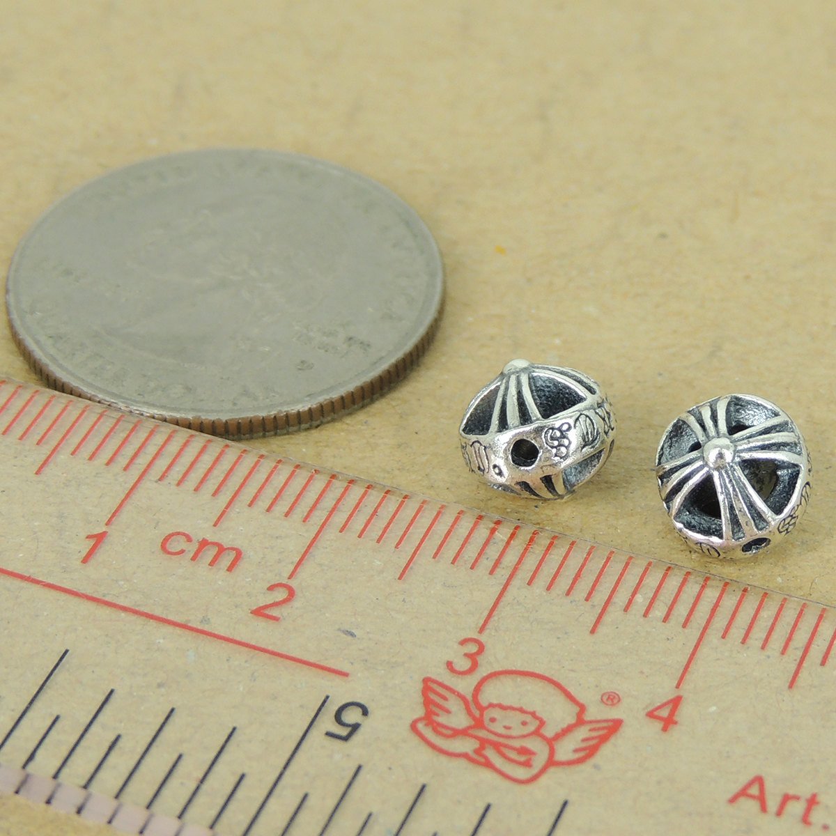 2 PCS 925 Sterling Silver Cross Beads Vintage Celtic Jewelry Making Wholesale Retail WSP440X2