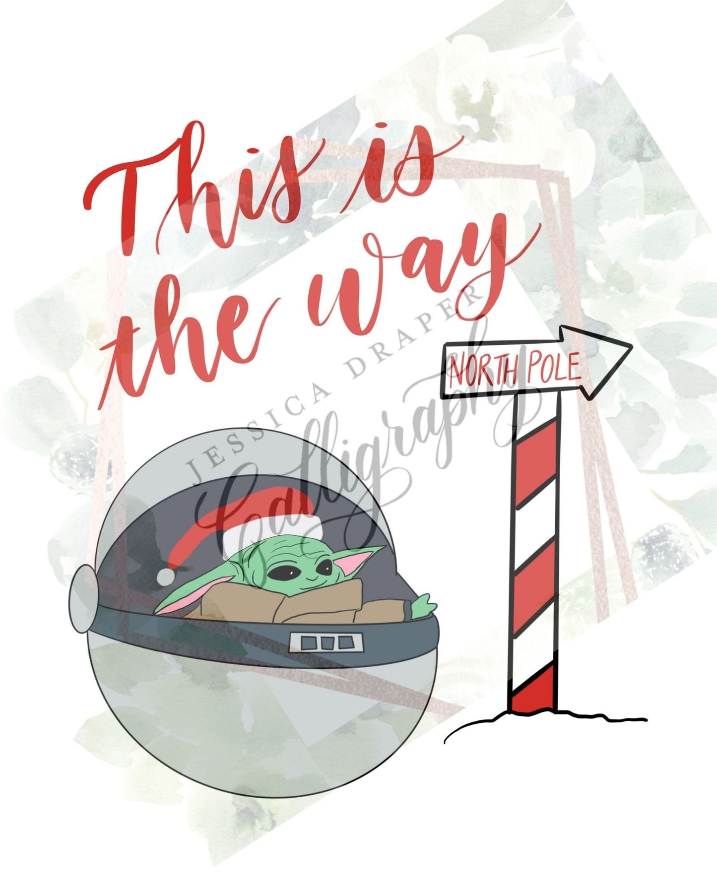 Así es como se imprime la Guerra de las Galaxias digitalmente / Baby Yoda navideño imprimible / decoración navideña / citas mandalorianas / Descarga imprimible nerd