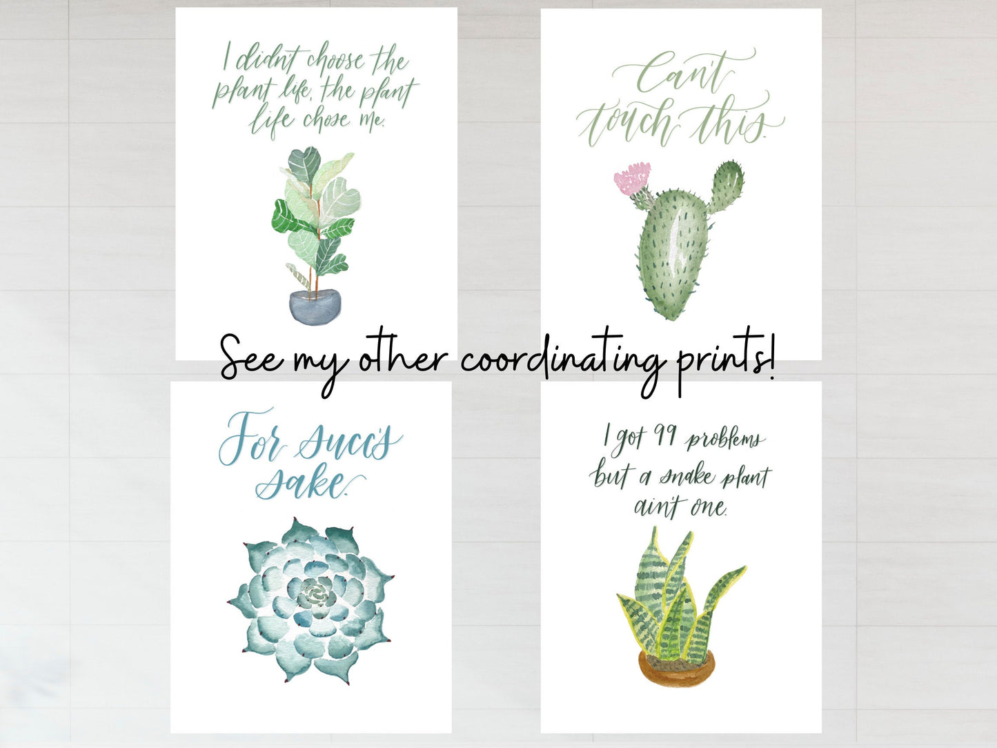 For succ's sake digital print / Plant humor / download printable / Plant queen / gift for her / home decor / boho minimalist art / succulent