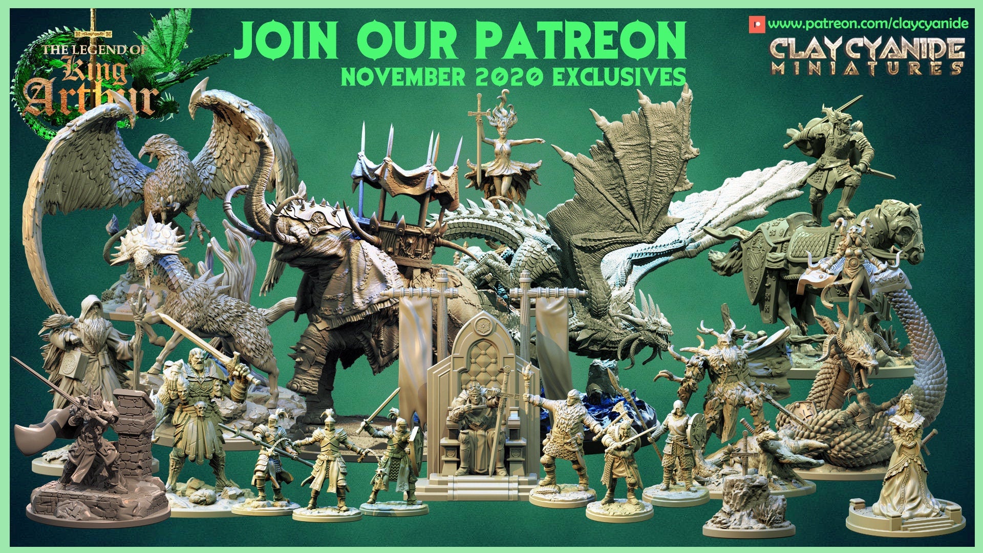 The Green Knight by Clay Cyanide | Dungeons and Dragons | D&D | Tabletop Games | Wargames | Resin Miniature | King Arthur