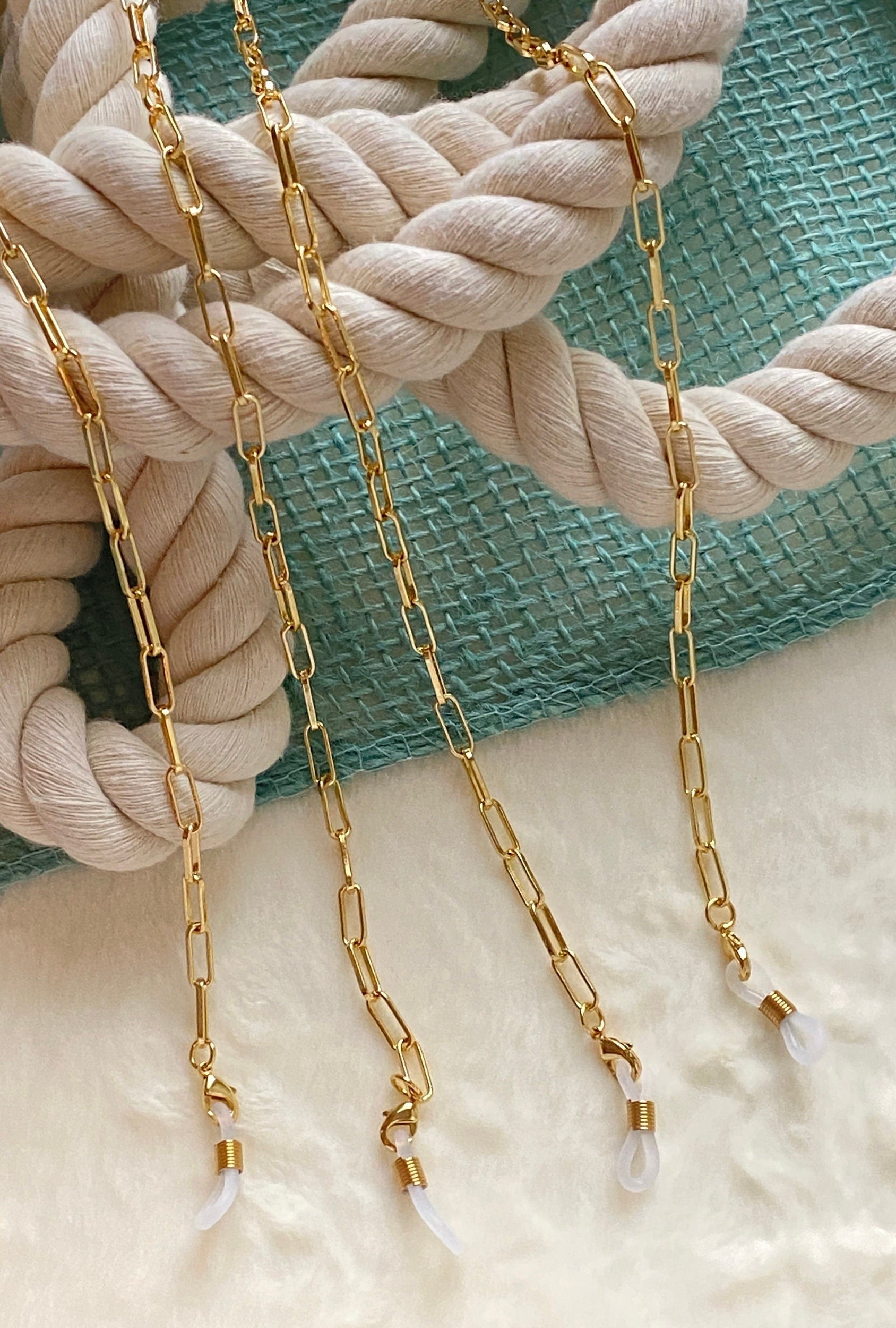 Gold Sunglasses Chain , Chain For Eyeglasses, Eyeglass Chain, Eyeglass Holder, Mask Chain , Paper Clip Mask Chain, Silver Sunglasses Chain