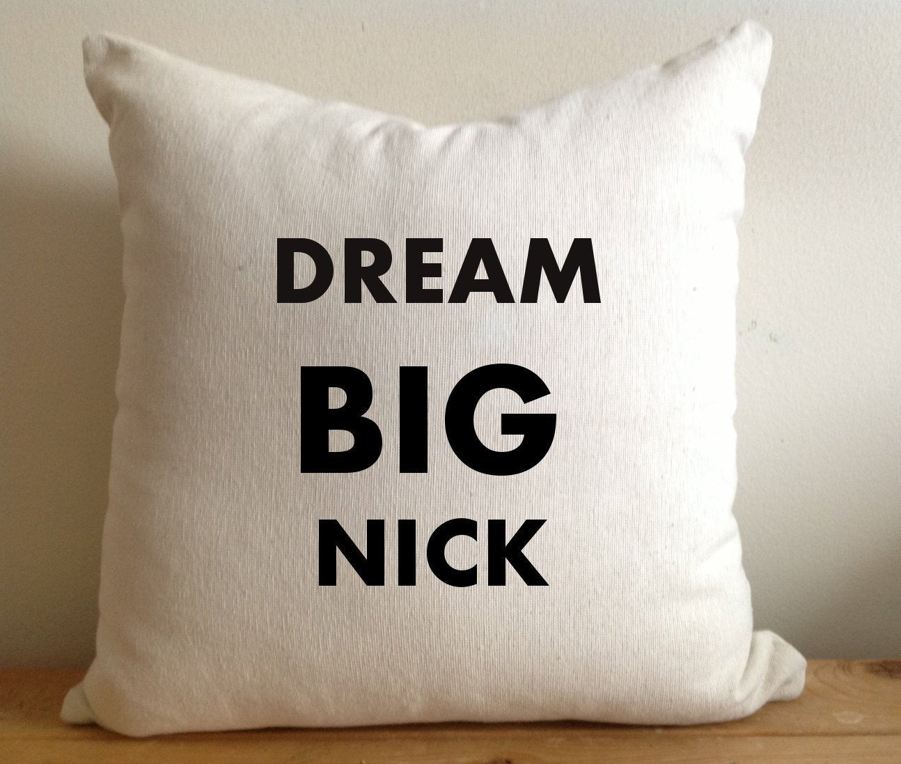 20% OFF Personalized Typography Pillow Dream Big , Motivational Pillowcases, Photo Prop, Graduation, Nursery Pillow, Dorm Decor