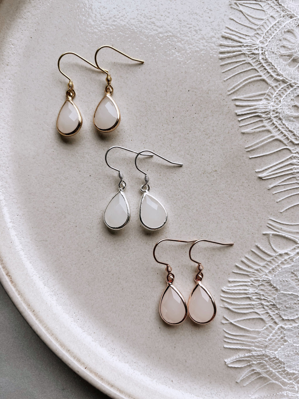 Kleine Tropfen Ohrhänger Gold,Silber, Roségold / Schmuck für die Trauzeugin, Brautjungfer/ kleines Geschenk zu Weihnachten, Geburtstag