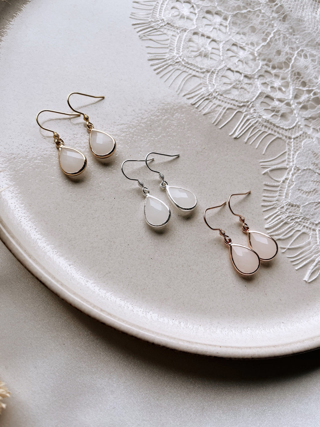 Kleine Tropfen Ohrhänger Gold,Silber, Roségold / Schmuck für die Trauzeugin, Brautjungfer/ kleines Geschenk zu Weihnachten, Geburtstag