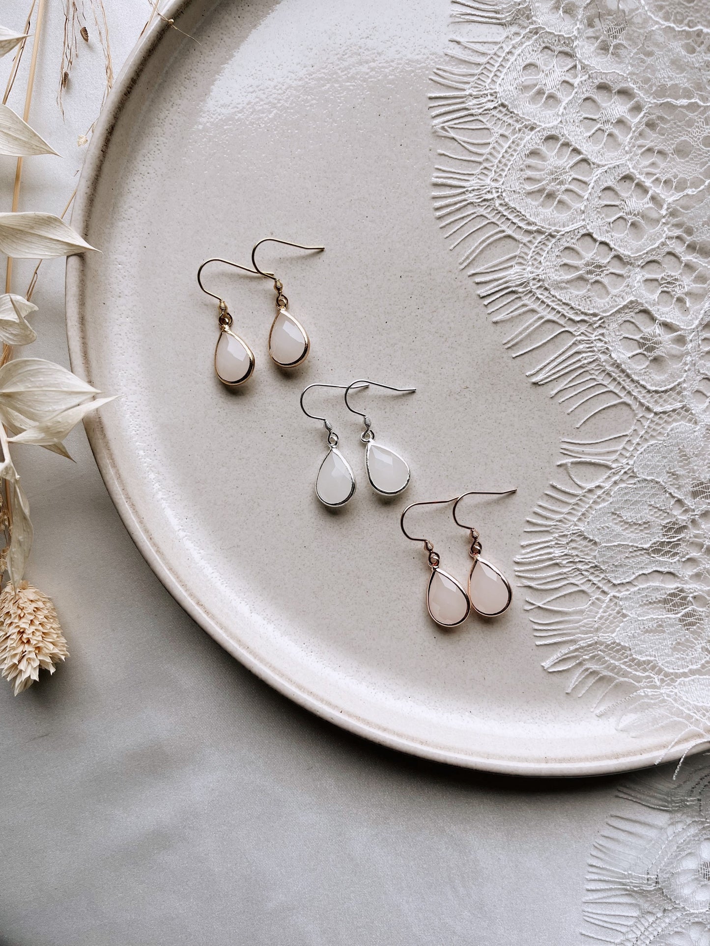 Kleine Tropfen Ohrhänger Gold,Silber, Roségold / Schmuck für die Trauzeugin, Brautjungfer/ kleines Geschenk zu Weihnachten, Geburtstag