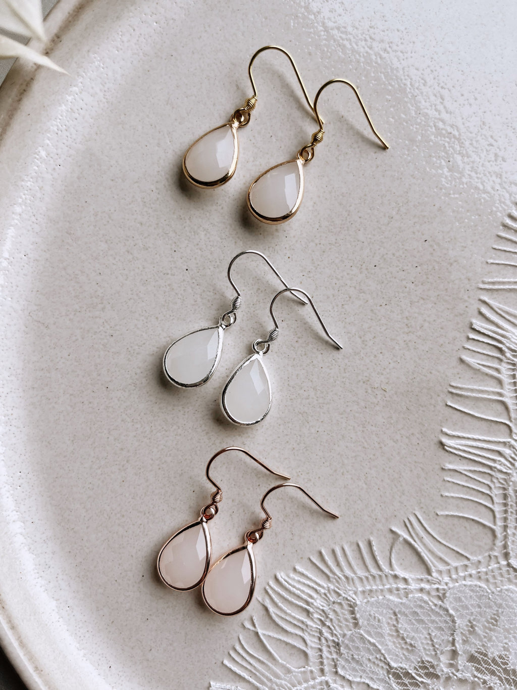 Kleine Tropfen Ohrhänger Gold,Silber, Roségold / Schmuck für die Trauzeugin, Brautjungfer/ kleines Geschenk zu Weihnachten, Geburtstag