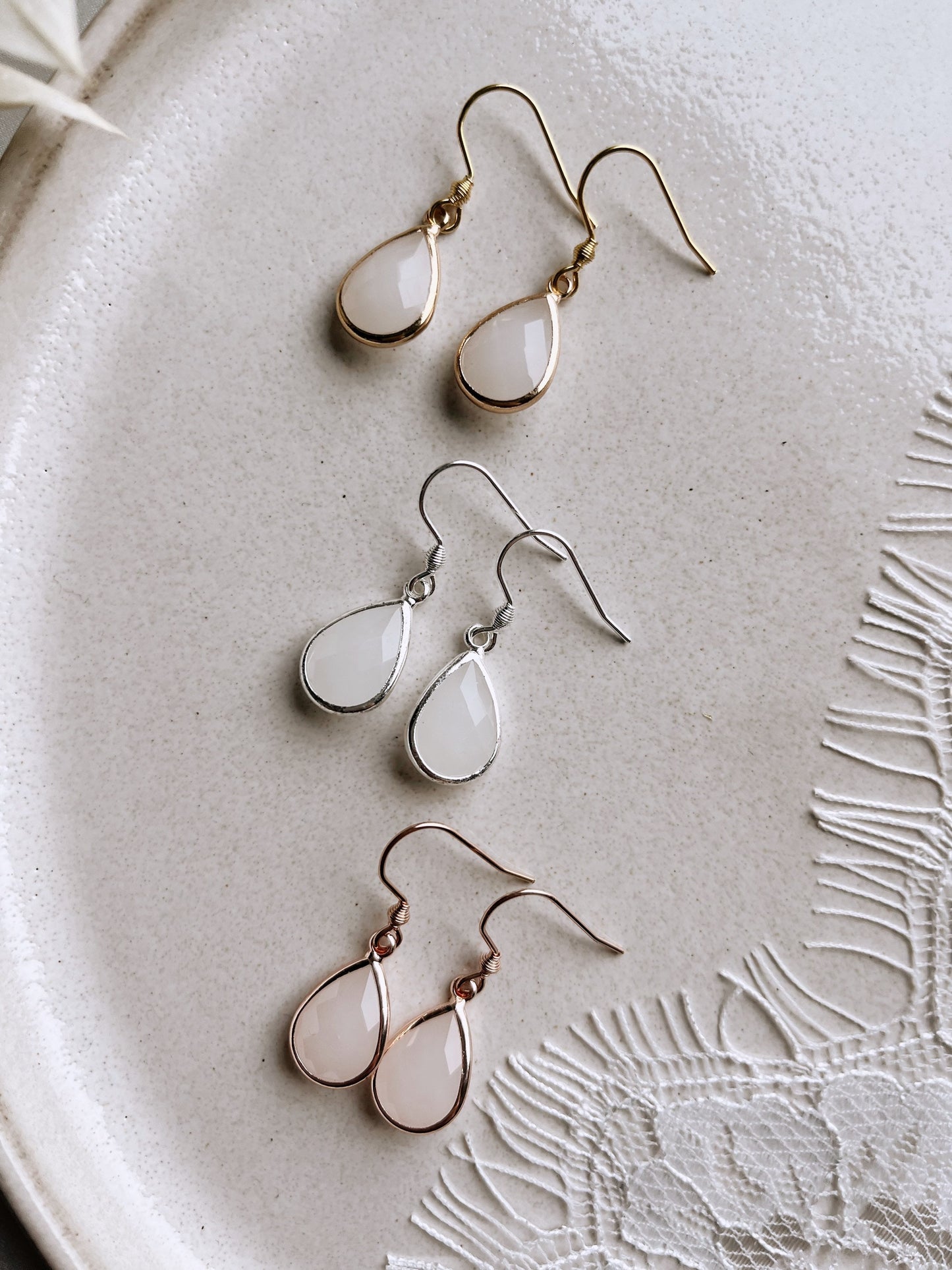 Kleine Tropfen Ohrhänger Gold,Silber, Roségold / Schmuck für die Trauzeugin, Brautjungfer/ kleines Geschenk zu Weihnachten, Geburtstag
