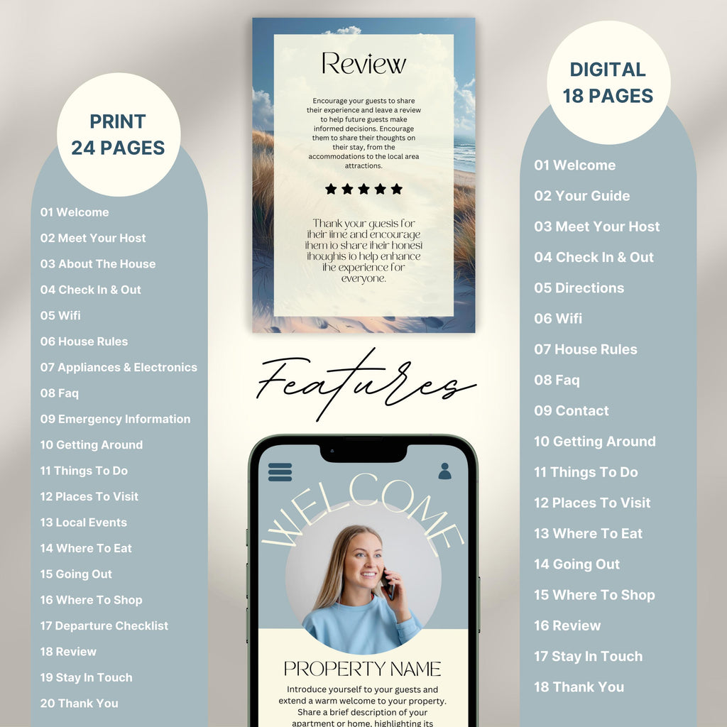 Airbnb Welcome Book Bundle, Digital Guest Book, Welcome Guide Mobile Template, Hosting House Guide, VRBO, Vacation Short Term Rental, Canva