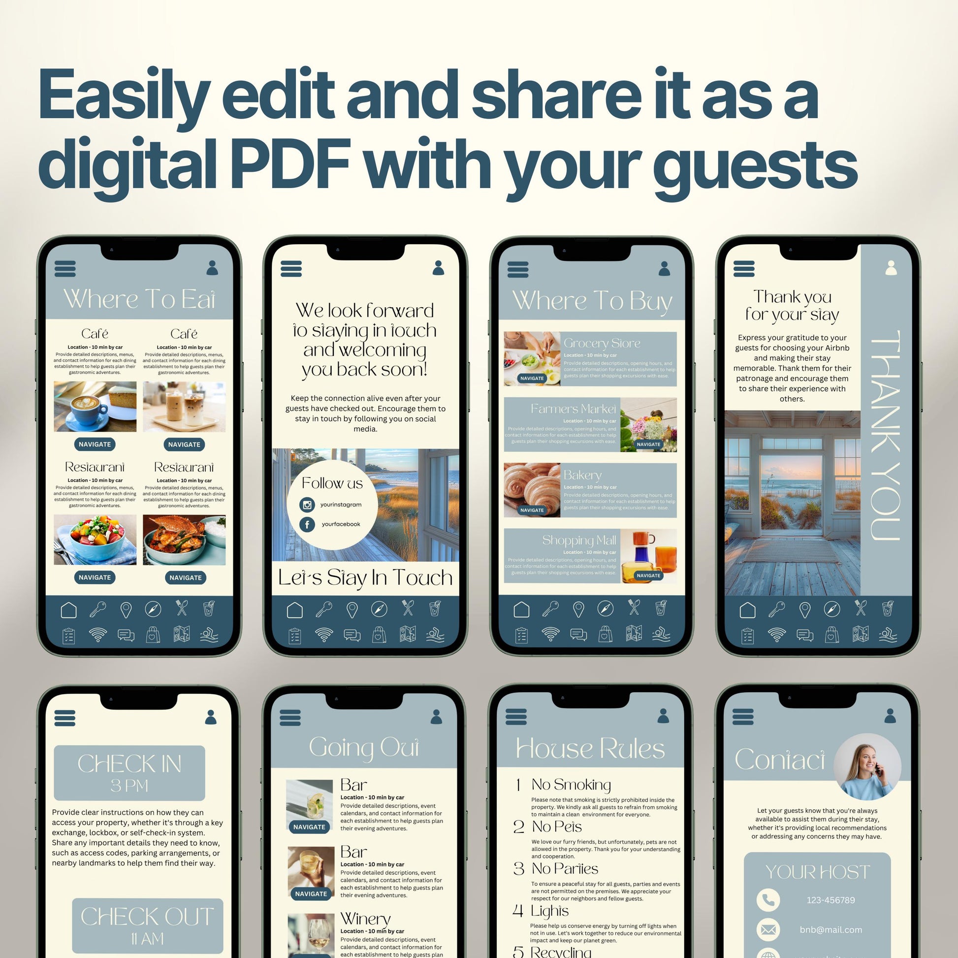 Airbnb Welcome Book Bundle, Digital Guest Book, Welcome Guide Mobile Template, Hosting House Guide, VRBO, Vacation Short Term Rental, Canva