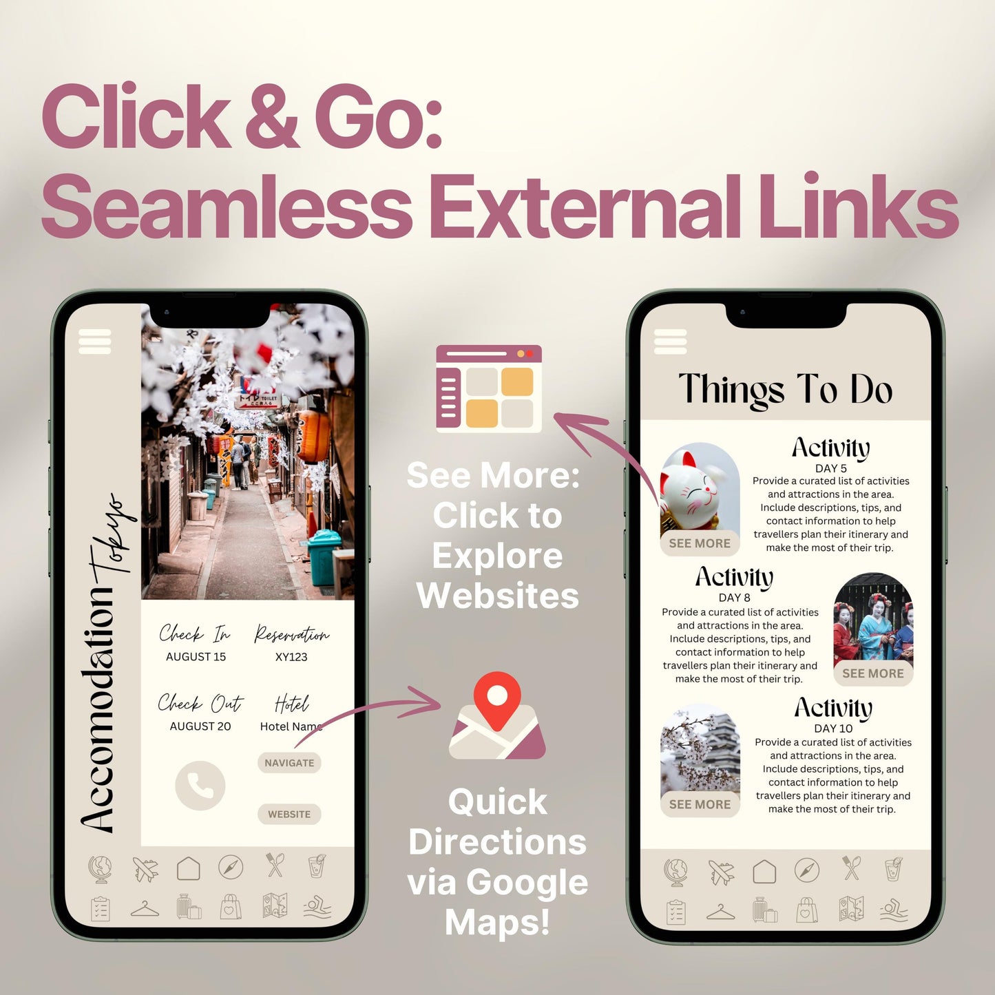 Japan Travel Itinerary Template, Trip Mobile Planner, Digital Vacation Schedule, Mobile Holiday Organizer, Travel Agent Marketing Tour Guide