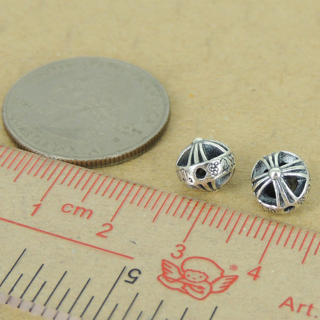 2 PCS 925 Sterling Silver Cross Beads Vintage Celtic Jewelry Making Wholesale Retail WSP440X2