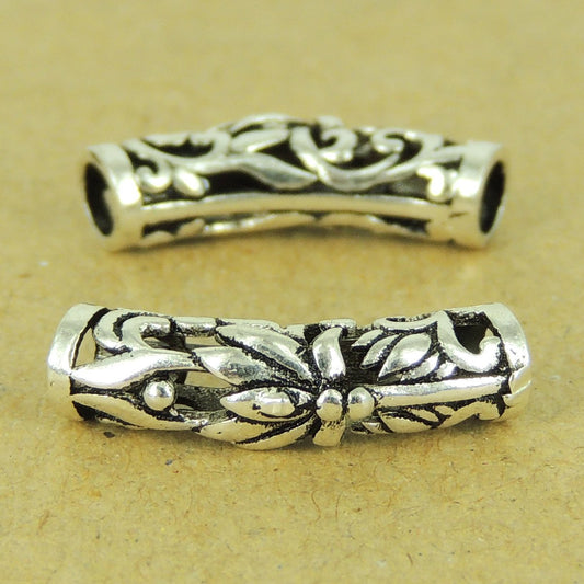 2 PCS 925 Sterling Silver Lotus Charm Protection Vintage WSP478X2 Wholesale: See Discount Coupons in Item Details