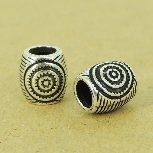 2 PCS 925 Sterling Silver Barrel Beads Vintage Celtic WSP481X2 Wholesale: See Discount Coupons in Item Details