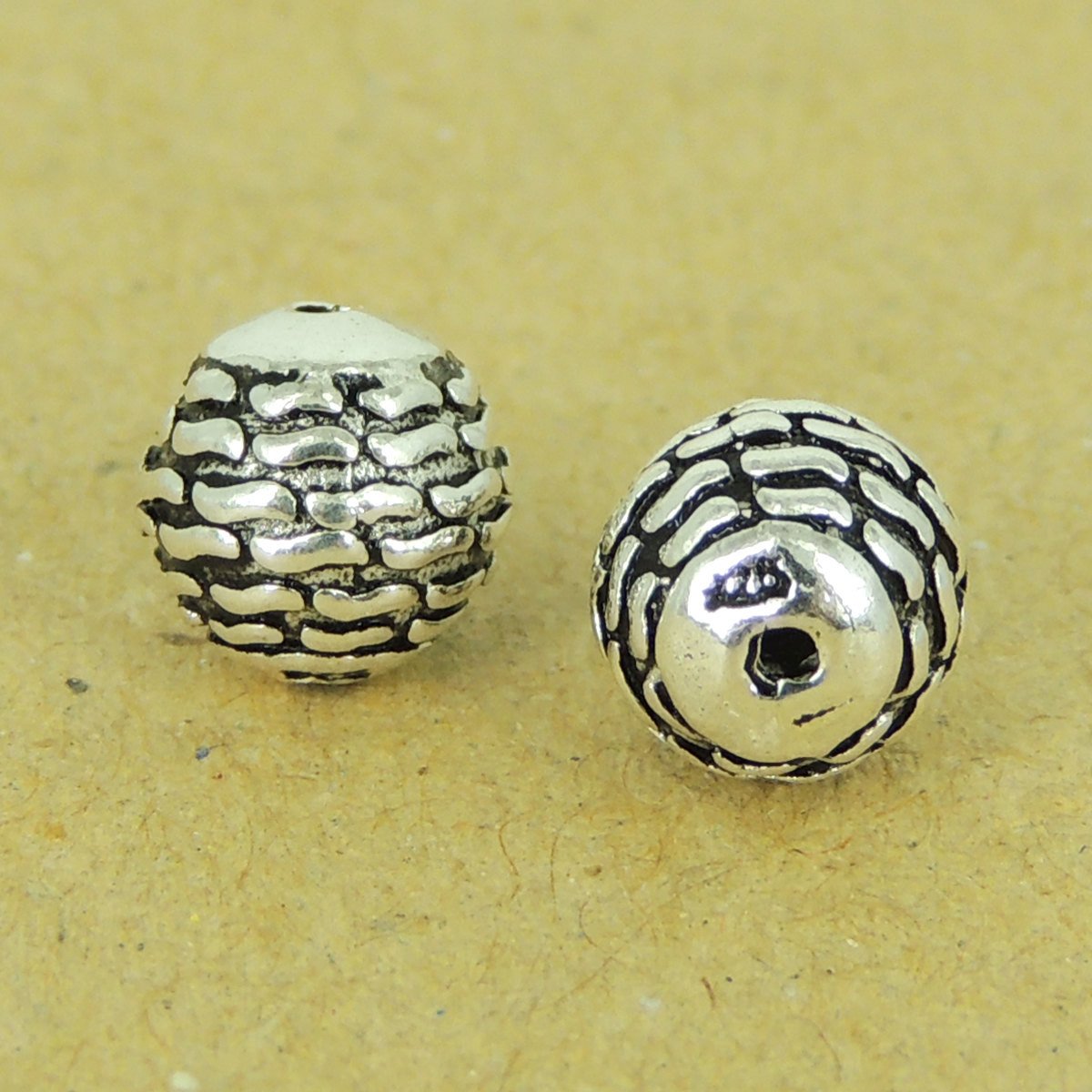 2 PCS 925 Stamp Sterling Silver Beads Vintage Celtic WSP483X2 Wholesale: See Discount Coupons in Item Details