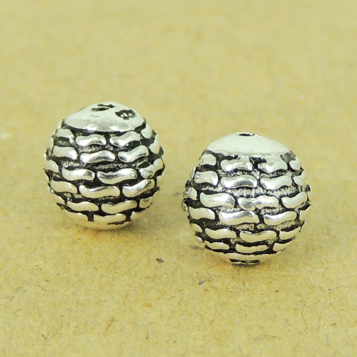 2 PCS 925 Stamp Sterling Silver Beads Vintage Celtic WSP483X2 Wholesale: See Discount Coupons in Item Details