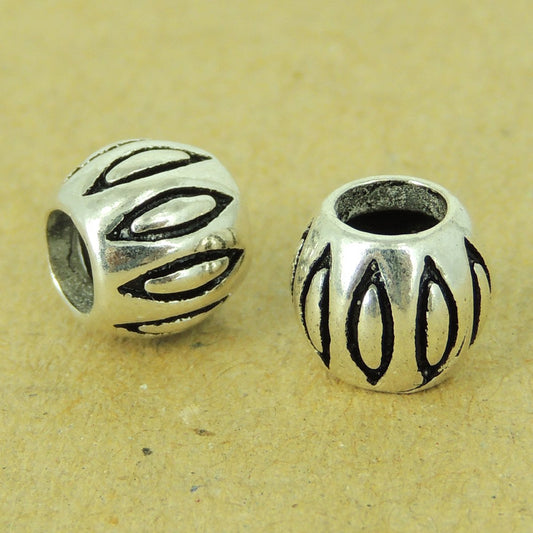 2 PCS 925 Sterling Silver Barrel Beads Vintage Celtic WSP486X2 Wholesale: See Discount Coupons in Item Details