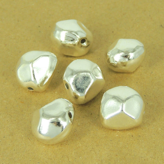 1 PCS 925 Sterling Silver Bead Seamless Faceted Irregular Shape WSP494 Wholesale: See Discount Coupons in Item Details