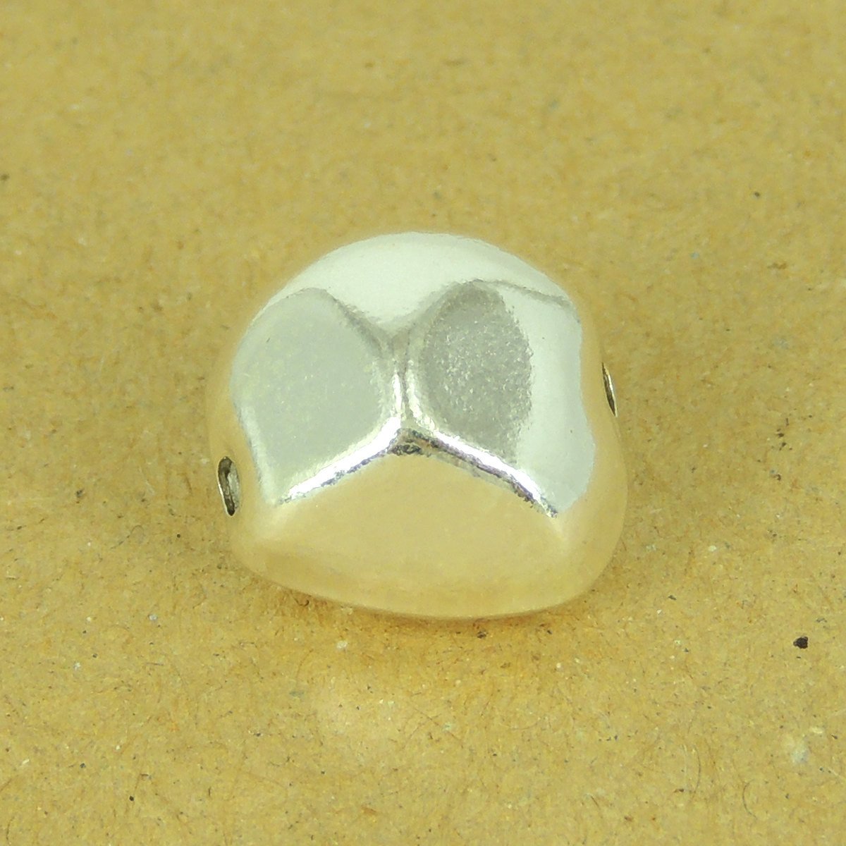 1 PCS 925 Sterling Silver Bead Seamless Faceted Irregular Shape WSP494 Wholesale: See Discount Coupons in Item Details