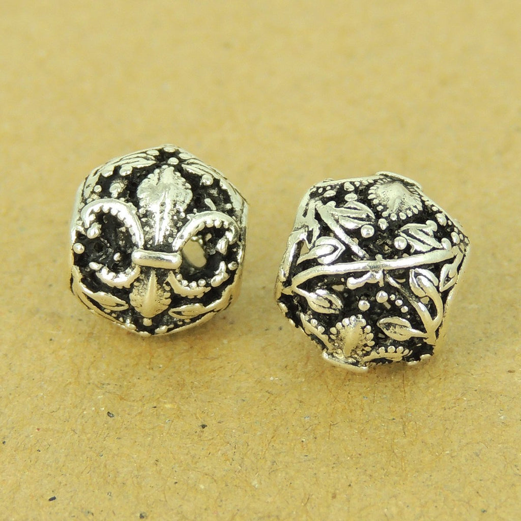 2 PCS 925 Sterling Silver Bead Fleur de Lis WSP495X2 Wholesale: See Discount Coupons in Item Details