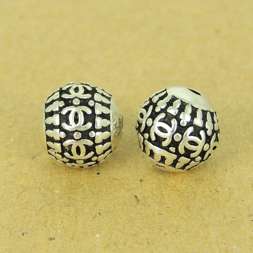 2 PCS 925 Stamp Sterling Silver Beads Round Celtic WSP496X2 Wholesale: See Discount Coupons in Item Details