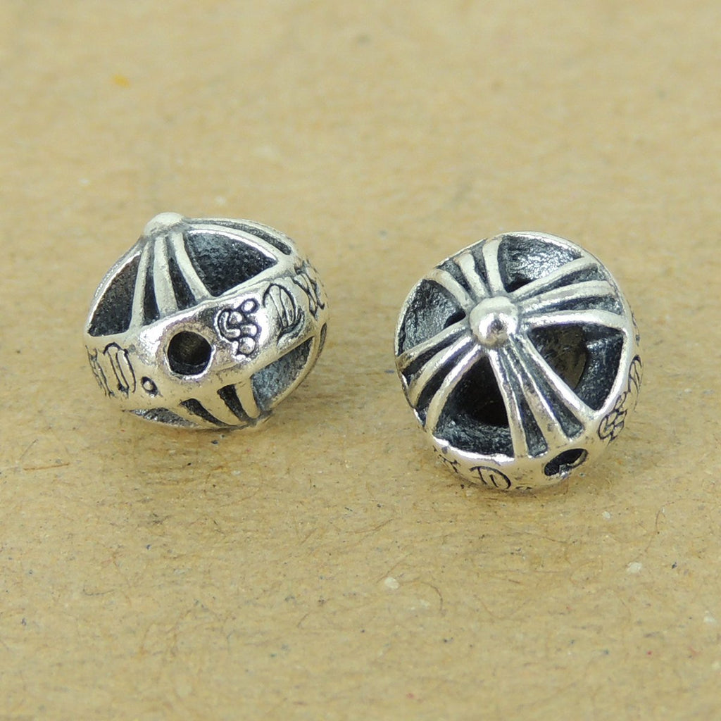 2 PCS 925 Sterling Silver Cross Beads Vintage Celtic Jewelry Making Wholesale Retail WSP440X2