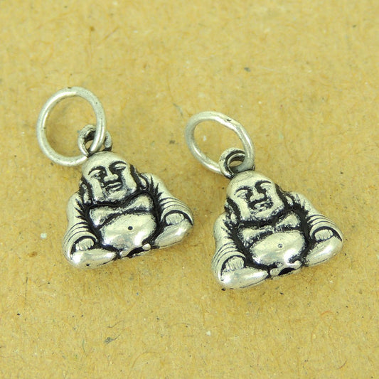 2 PCS 925 Sterling Silver Buddha Pendant Vintage Protection WSP467X2 Wholesale: See Discount Coupons in Item Details