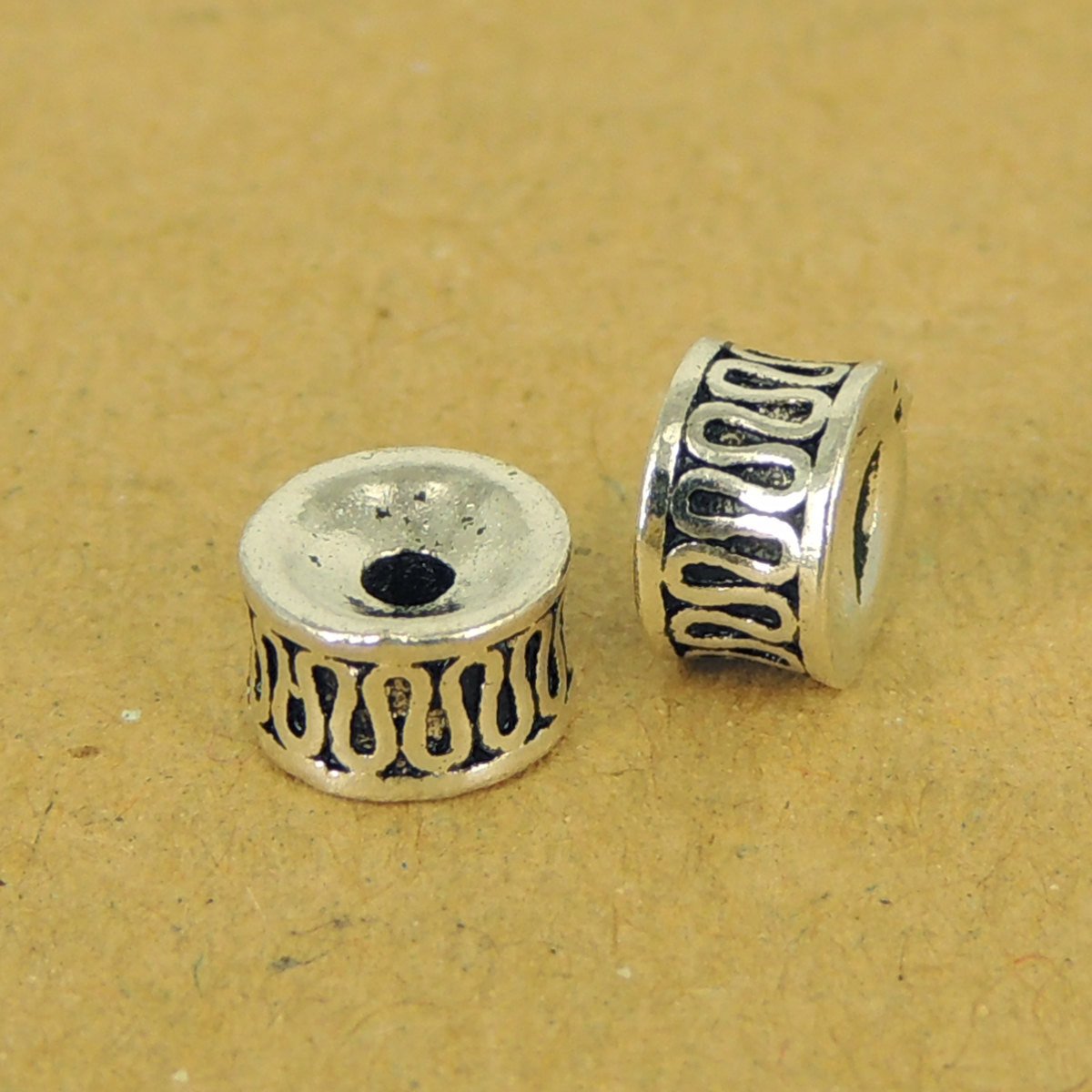 2 Pcs Sterling Silver Barrel Spacers Vintage DIY Jewelry Making WSP501X2 Wholesale: See Discount Coupons in Item Details