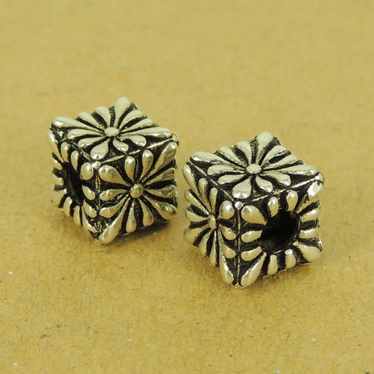 1 Pcs Sterling Silver Cube Bead Vintage DIY Jewelry Making WSP502X1 Wholesale: See Discount Coupons in Item Details