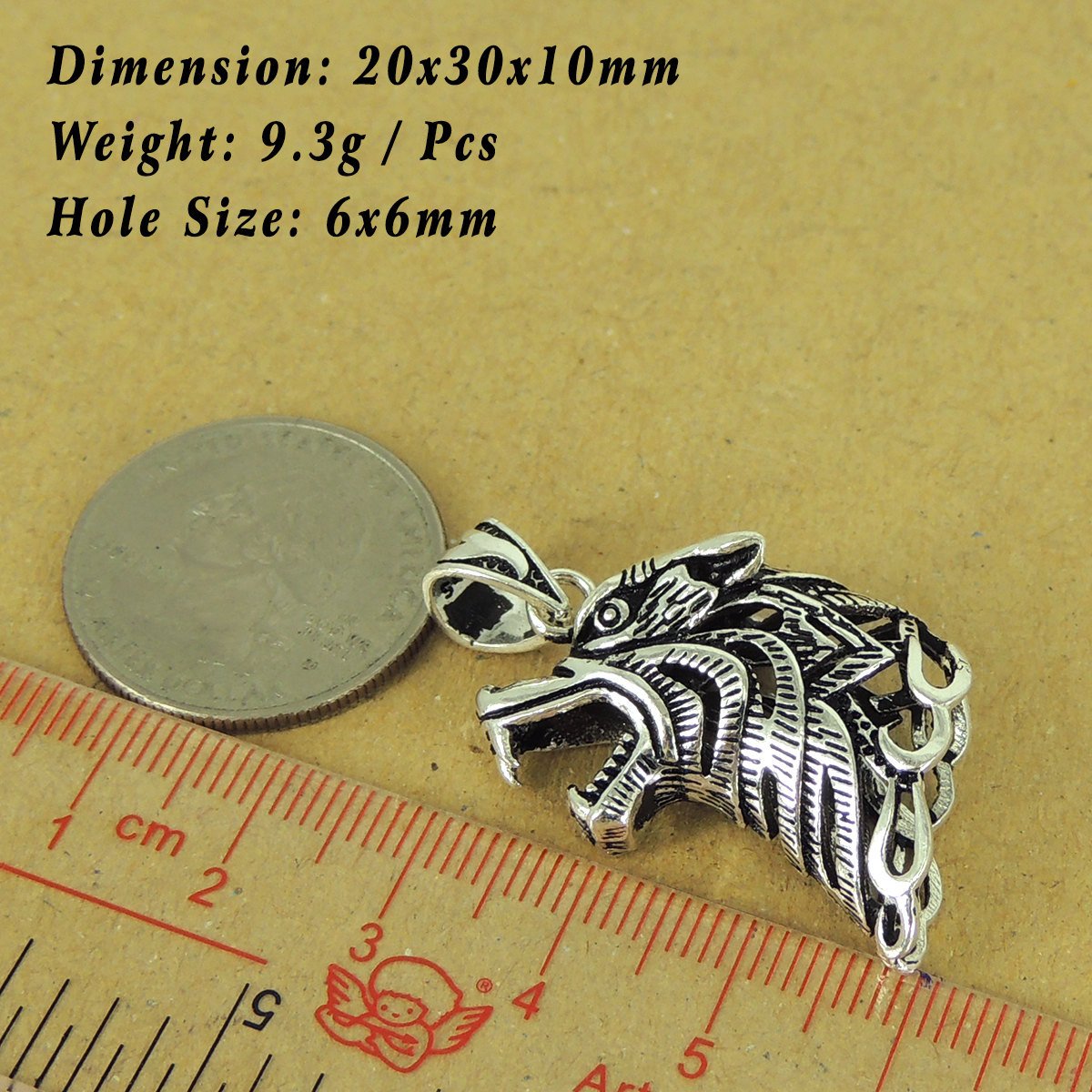 1 PCS 925 Stamp Sterling Silver Wolf Head Pendant DIY Jewelry Making WSP506 Wholesale: See Discount Coupons in Item Details