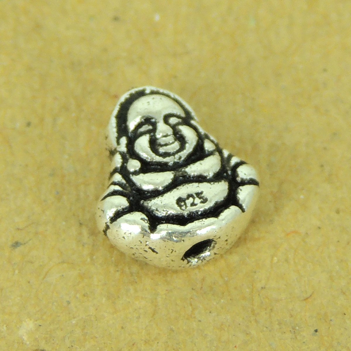 2 PCS 925 Stamp Sterling Silver Buddha Beads Buddhism WSP484X2 Wholesale: See Discount Coupons in Item Details