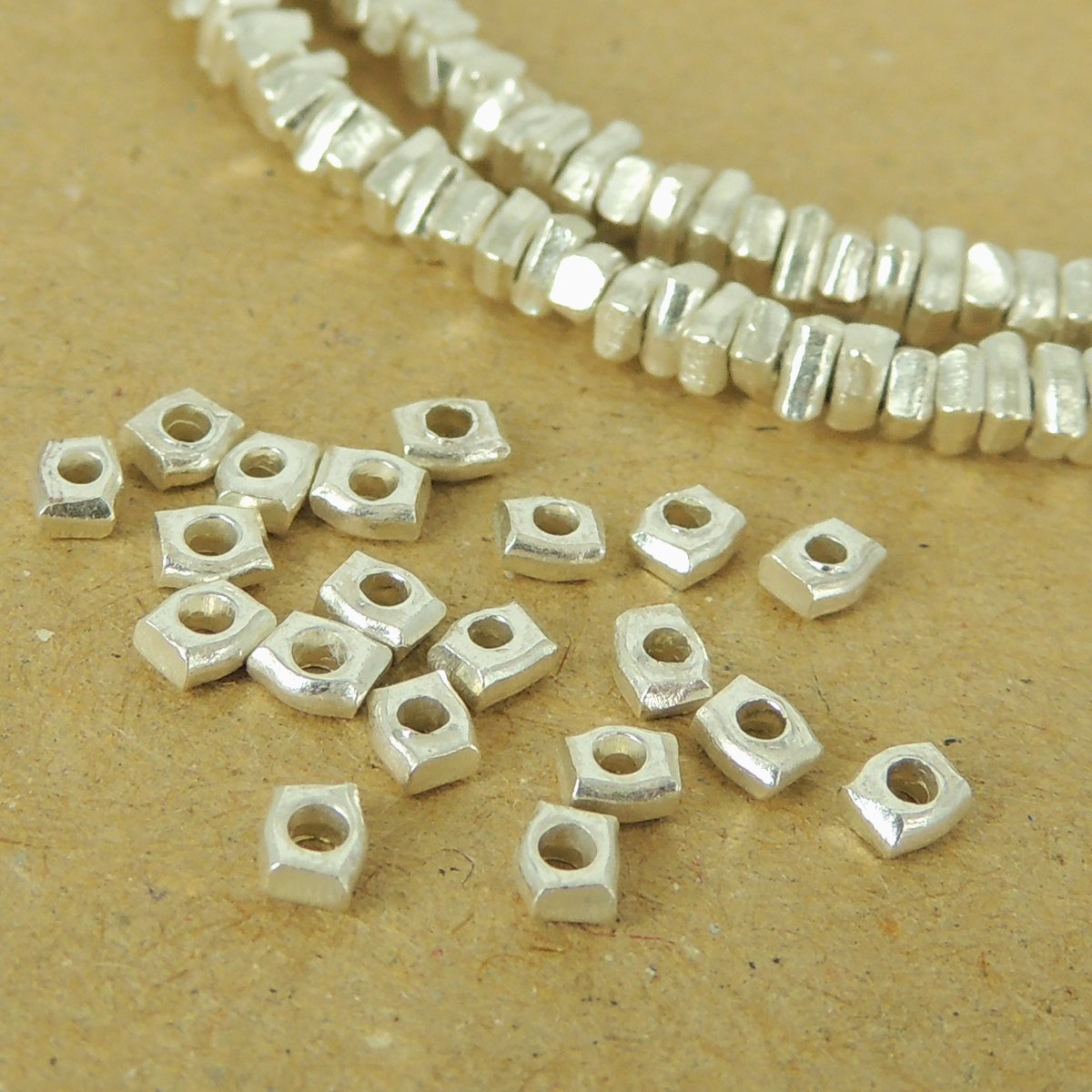 20 PCS 925 Sterling Silver Nugget Beads Handmade from Thailand WSP492x20 Wholesale: See Discount Coupons in Item Details