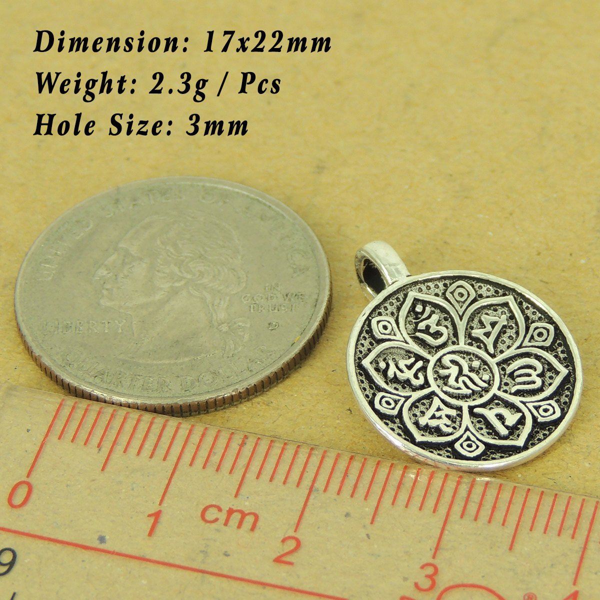 1 PCS 925 Stamp Sterling Silver OM Pendant w/ Lotus DIY Jewelry Making WSP520 Wholesale: See Discount Coupons in Item Details