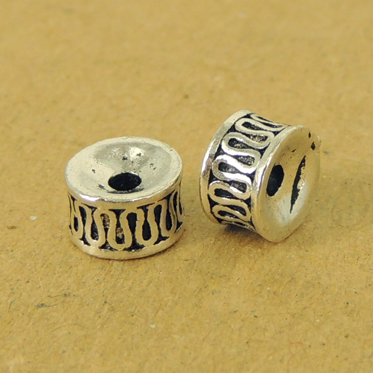 2 Pcs Sterling Silver Barrel Spacers Vintage DIY Jewelry Making WSP501X2 Wholesale: See Discount Coupons in Item Details