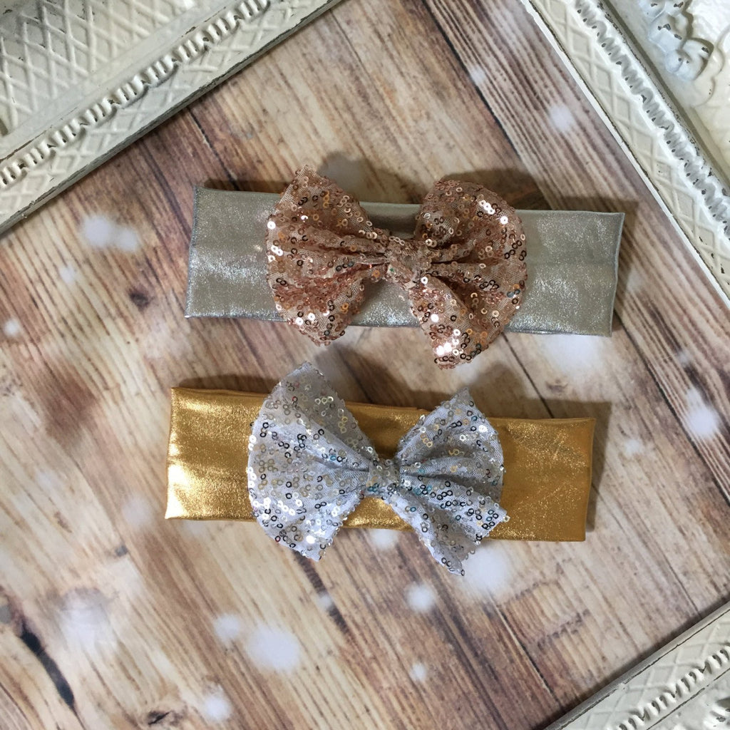 3 - 4&quot; Sequin Bow or Headband