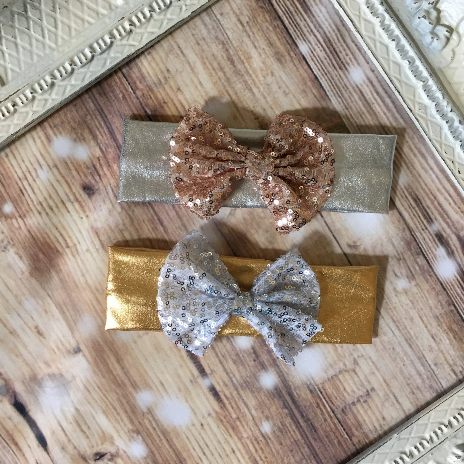 3 - 4&quot; Sequin Bow or Headband