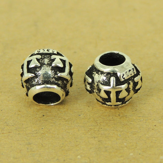 2 Pcs Sterling Silver Barrel Beads Vintage DIY Jewelry Making WSP515X2 Wholesale: See Discount Coupons in Item Details