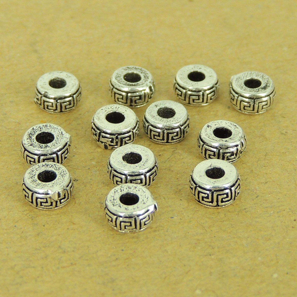 12 Pcs Sterling Silver Spacers Vintage DIY Jewelry Making WSP518X12 Wholesale: See Discount Coupons in Item Details