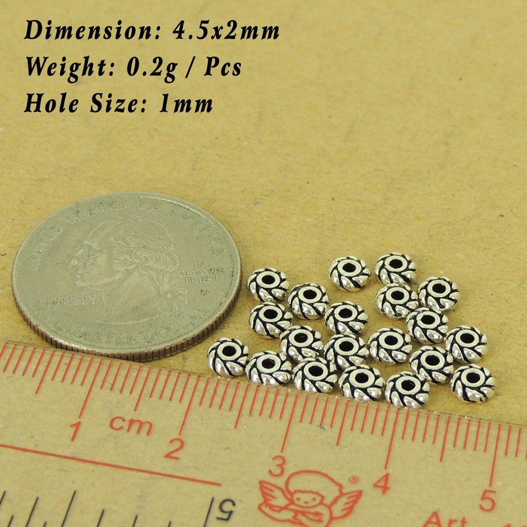 20 Pcs Sterling Silver Spacers Vintage DIY Jewelry Making WSP519X20 Wholesale: See Discount Coupons in Item Details