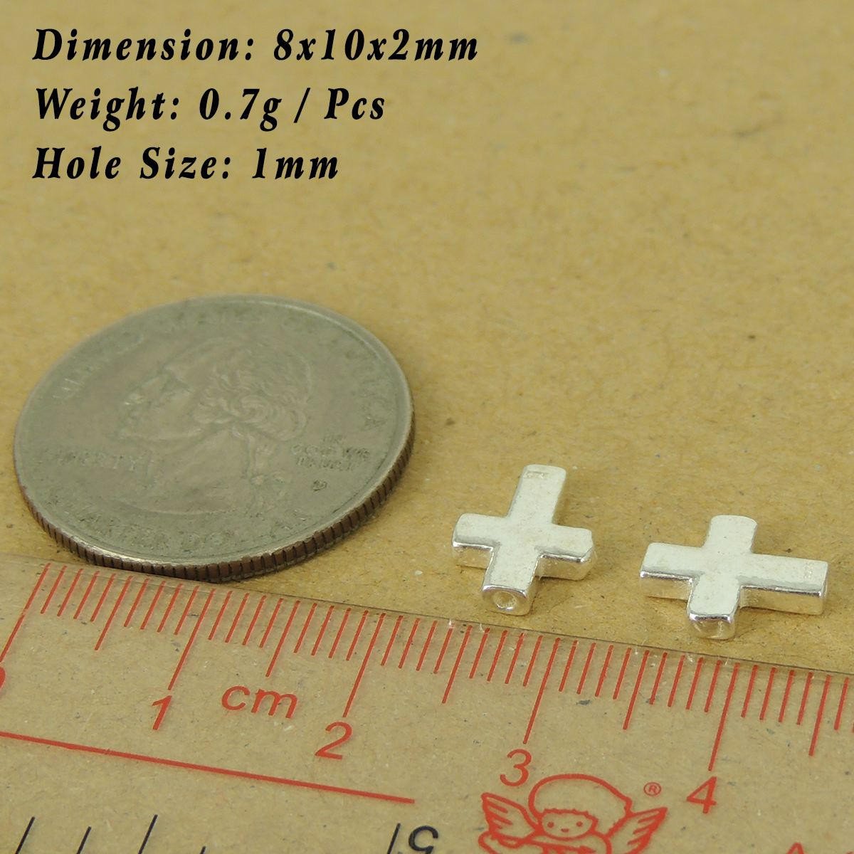 2 Pcs 925 Stamp Sterling Silver Cross Charms Vintage DIY Jewelry Making WSP533X2 Wholesale: See Discount Coupons in Item Details