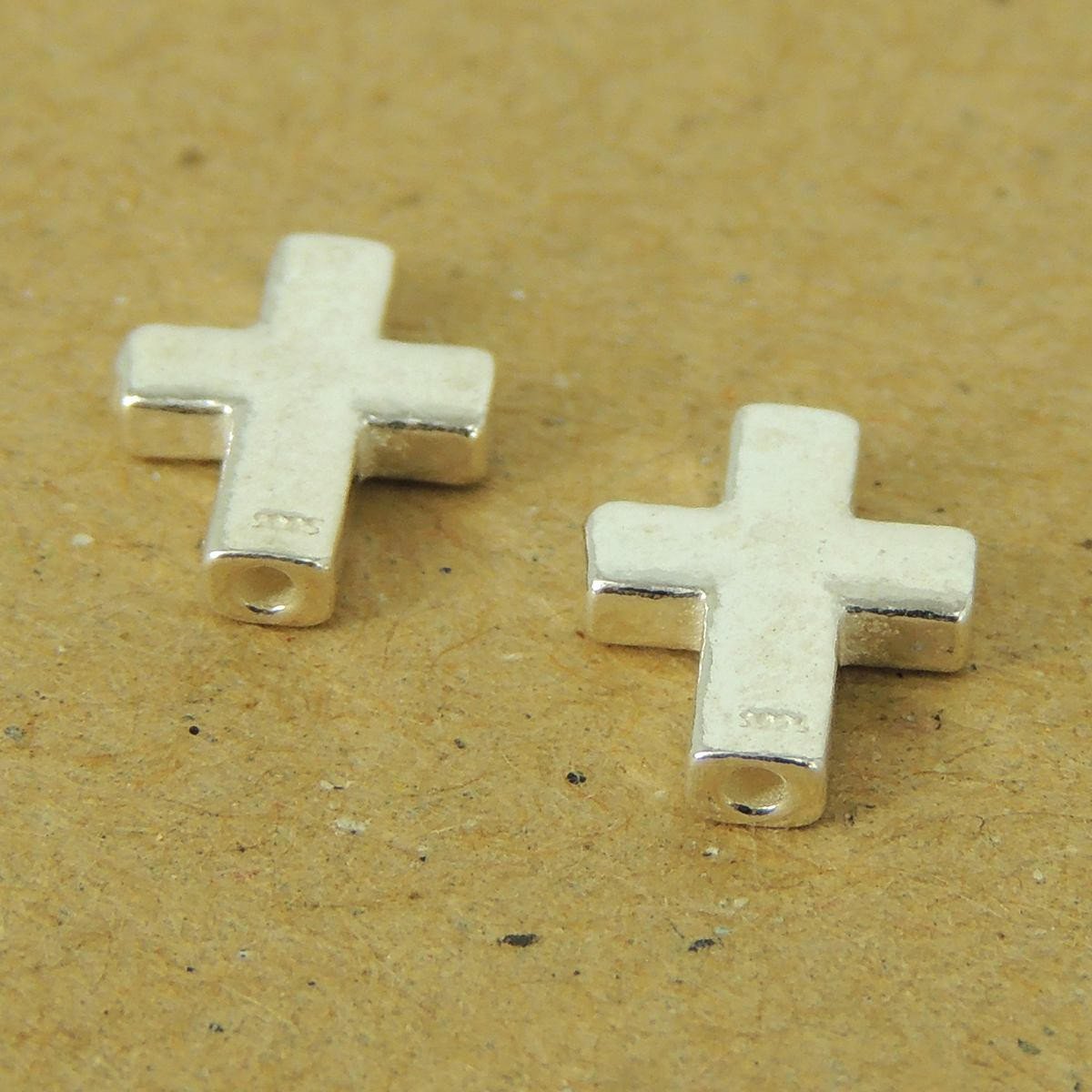 2 Pcs 925 Stamp Sterling Silver Cross Charms Vintage DIY Jewelry Making WSP533X2 Wholesale: See Discount Coupons in Item Details