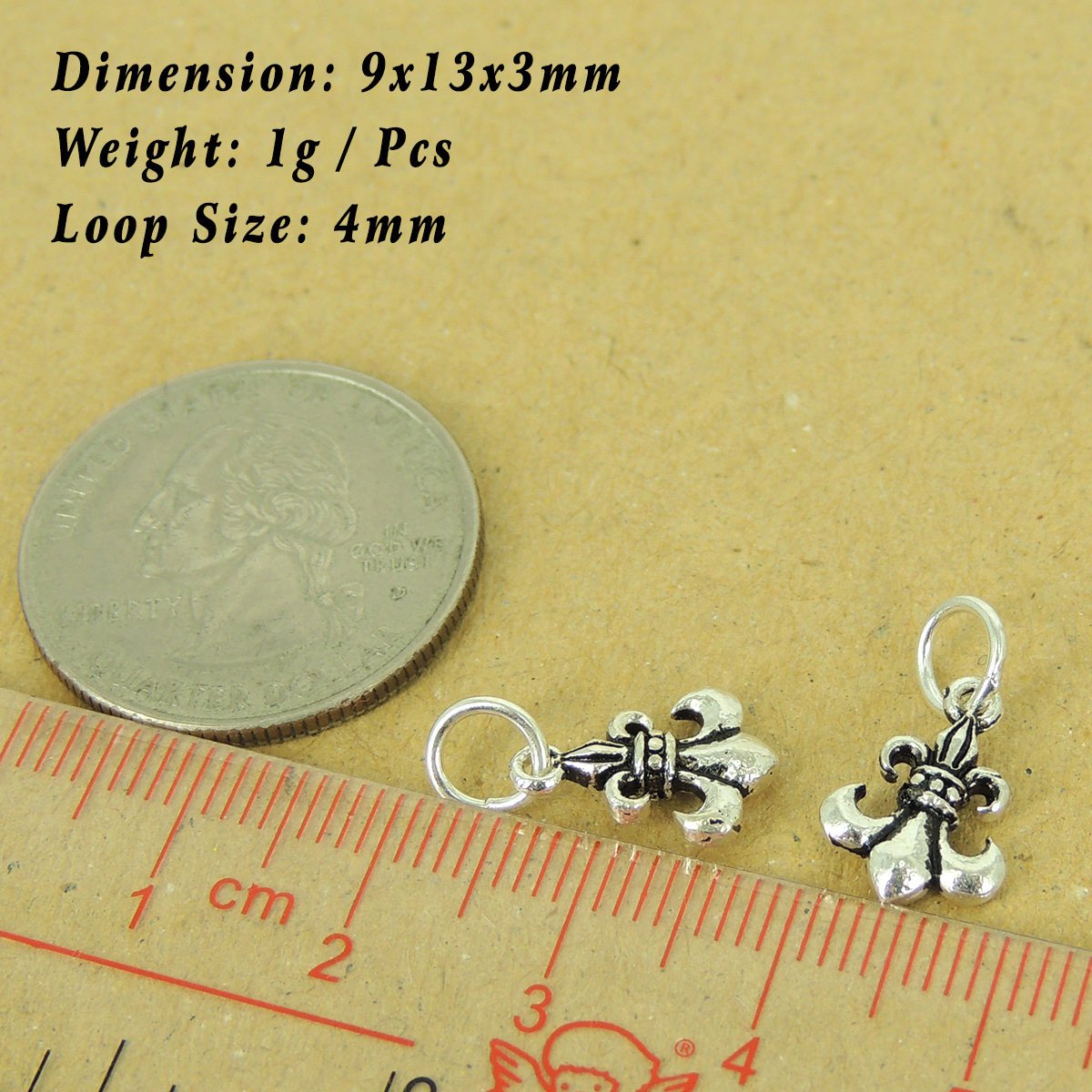 2 Pcs 925 Sterling Silver Small Fleur de Lis Pendants DIY Jewelry Making WSP545X2 Wholesale: See Discount Coupons in Item Details