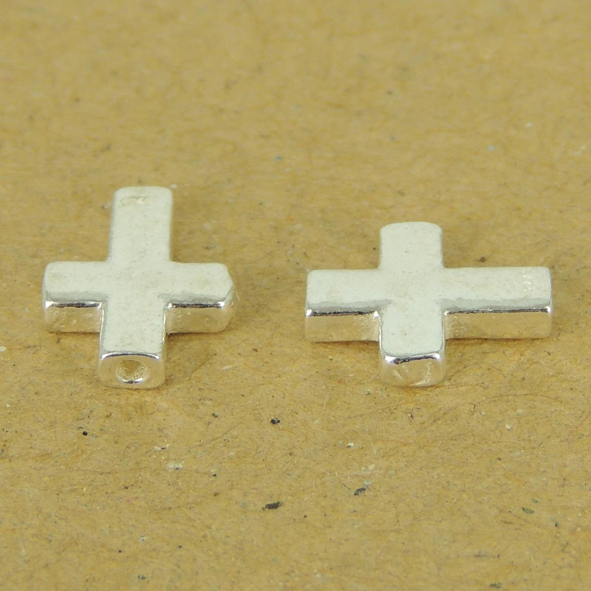 2 Pcs 925 Stamp Sterling Silver Cross Charms Vintage DIY Jewelry Making WSP533X2 Wholesale: See Discount Coupons in Item Details