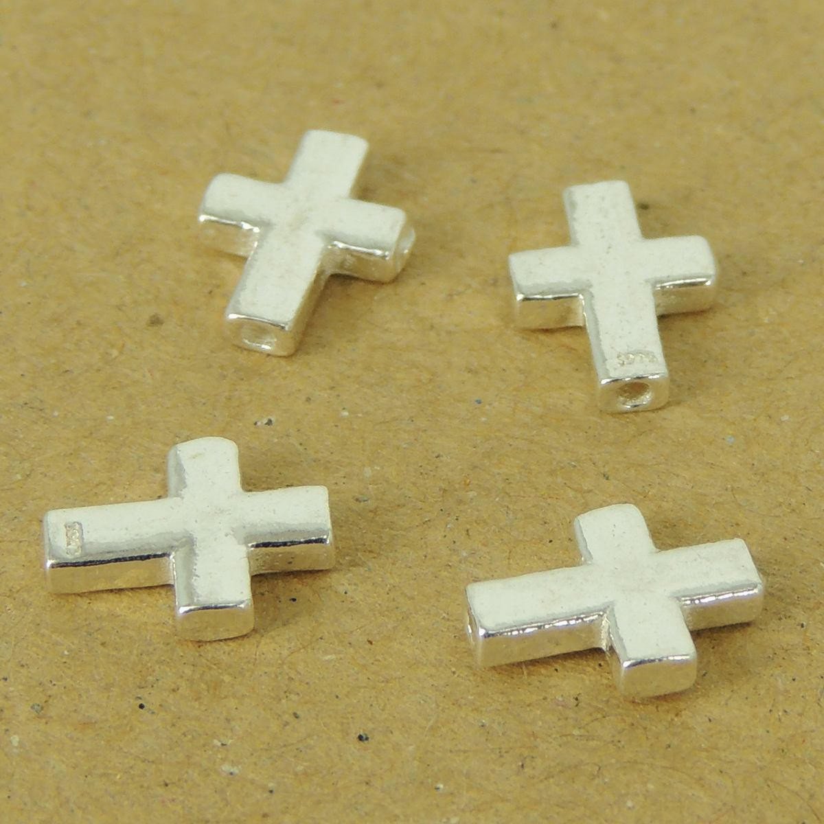 2 Pcs 925 Stamp Sterling Silver Cross Charms Vintage DIY Jewelry Making WSP533X2 Wholesale: See Discount Coupons in Item Details