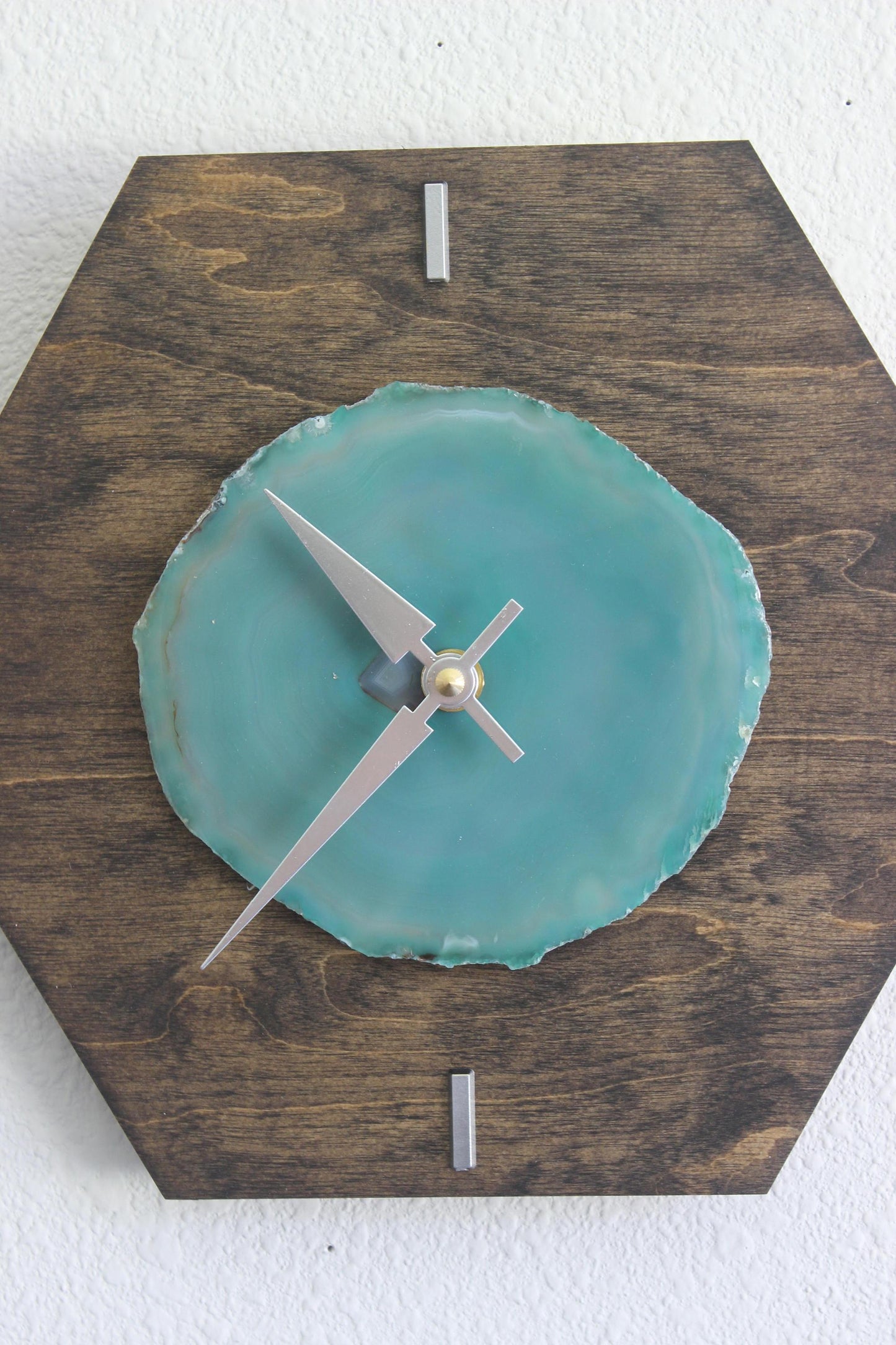 10" Green Agate Wall Clock