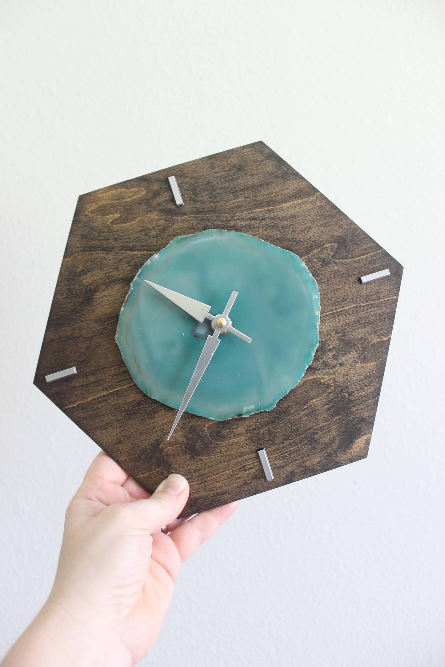 10" Green Agate Wall Clock