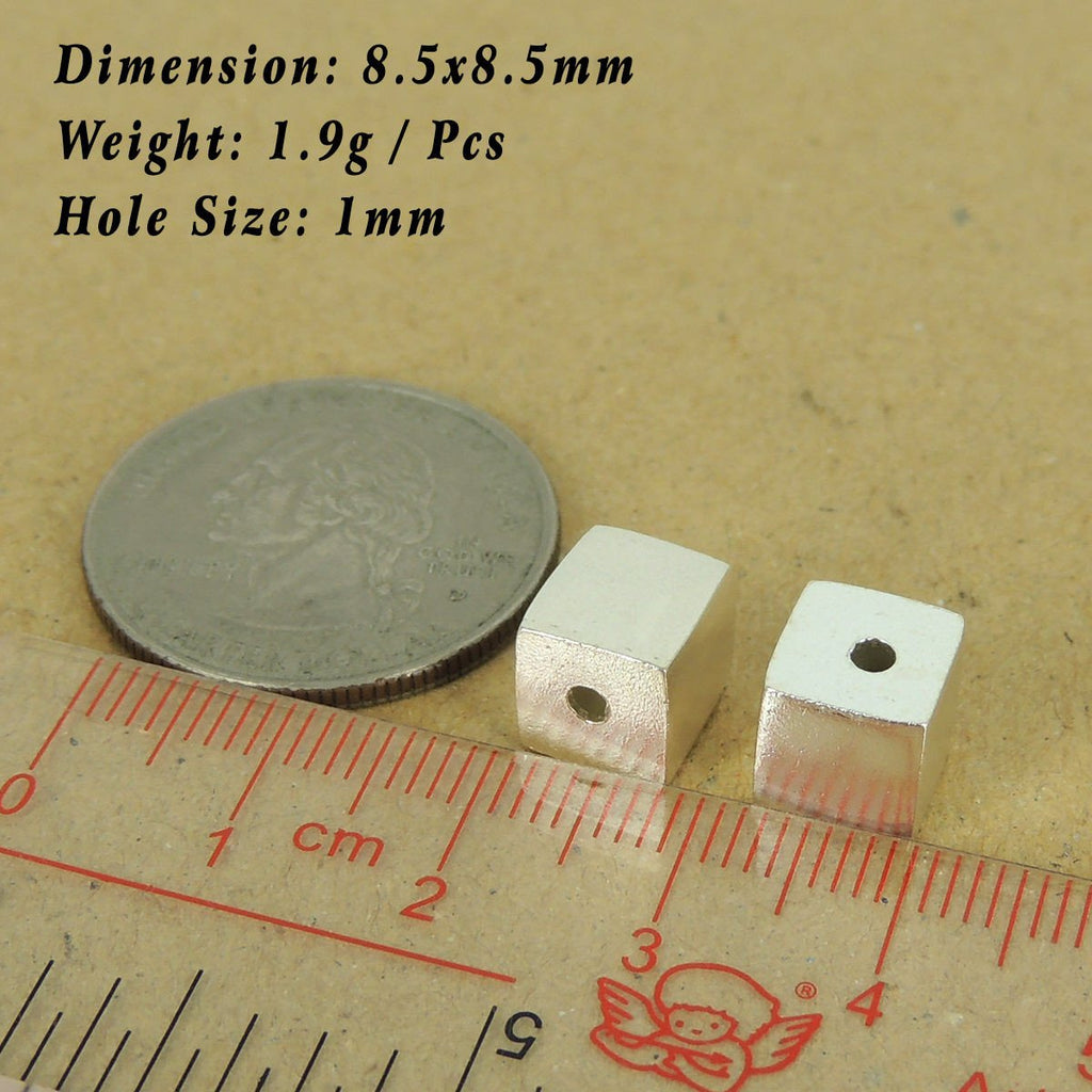 2 Pcs 925 Sterling Silver Cube Beads Seamless DIY WSP537X2 Wholesale: See Discount Coupons in Item Details