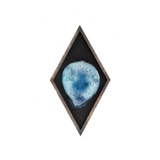 13" Teal Agate Framed Diamond Wall Art