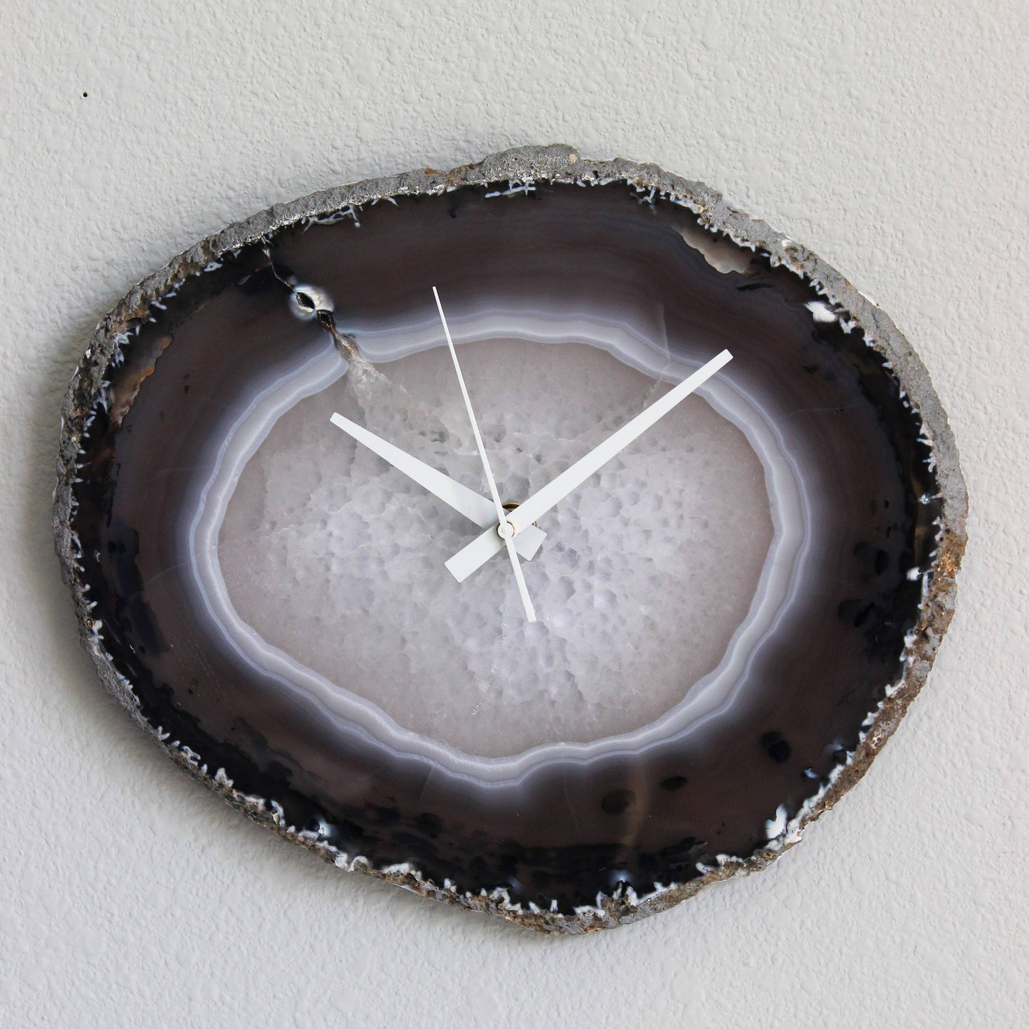 11" Natural Agate Slab Wall Clock