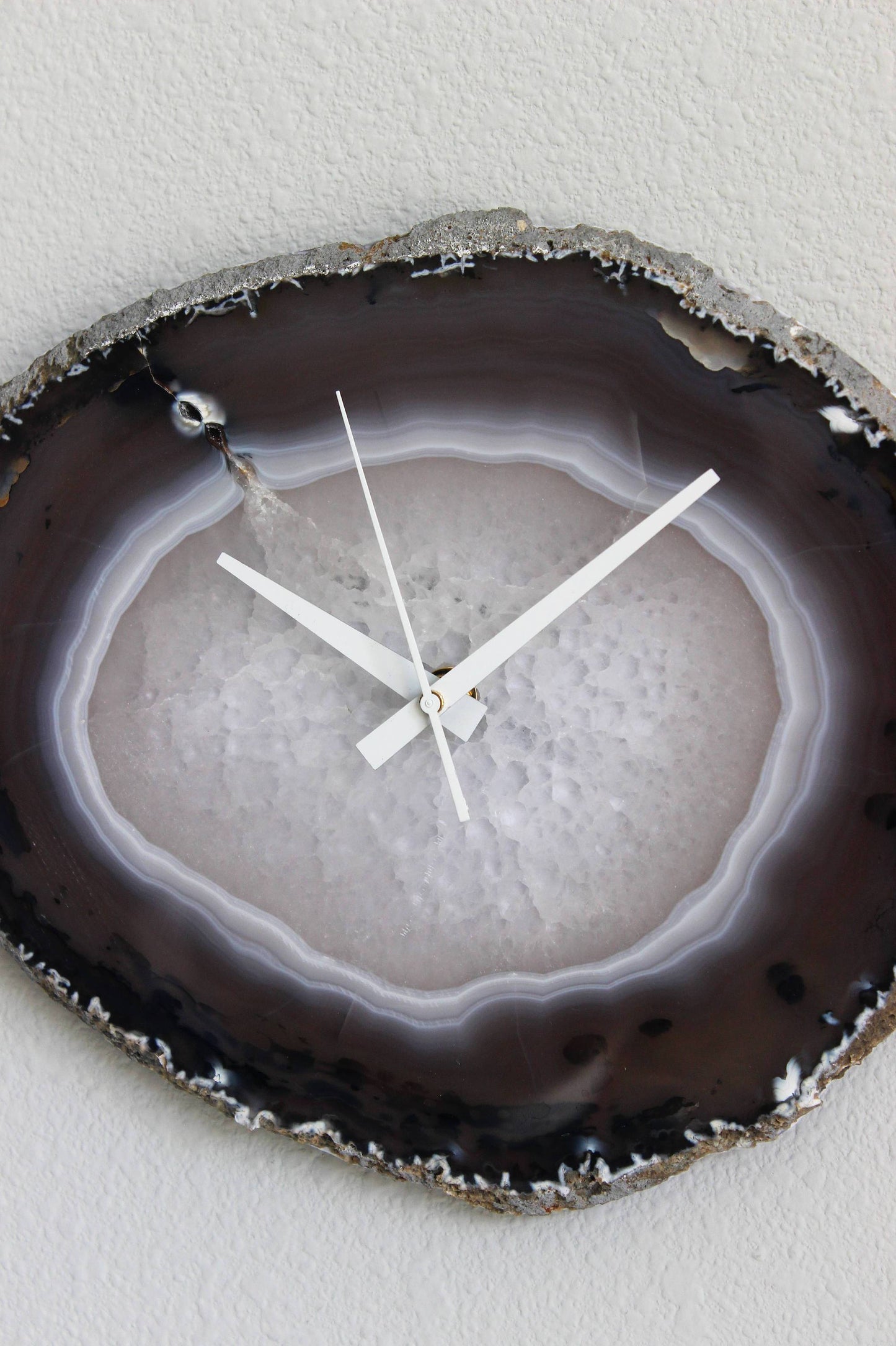 11" Natural Agate Slab Wall Clock