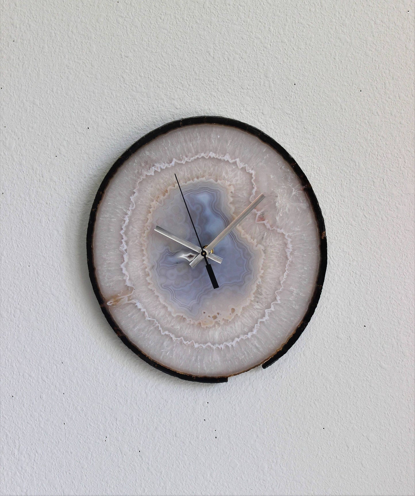 11.5" Natural Agate Slab Wall Clock